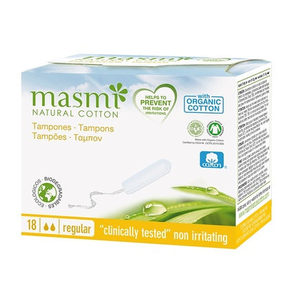 Masmi Organic Cotton Tampons Regular - 18 Pieces