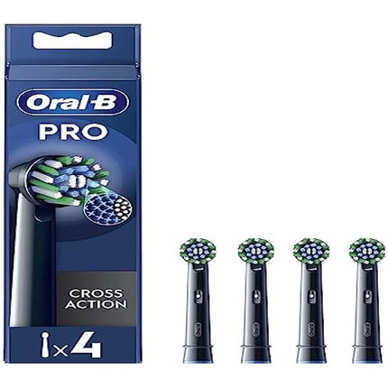 Oral-B Pro Cross Action Black Toothbrush Heads 1 Count Pack of 4 Units