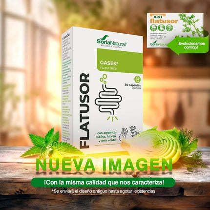 Soria Natural Flatusor - Relieves Abdominal Distension Gas and Flatulence