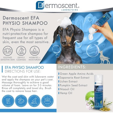 Dermoscent Efa Physio Shampoo for Dogs and Cats - Gentle Natural Formula