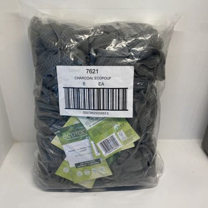 Ecotools Ecopouf Charcoal Infused Bamboo Gray Loofah Gentle Exfoliating