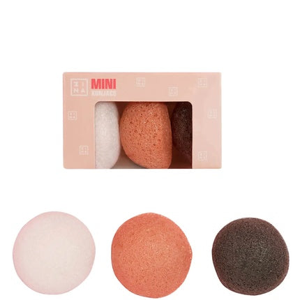3ina Makeup Mini Konjac Sponges Three Different Colors Cleanse and Revitalize