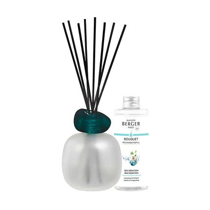 Maison Berger Paris Gift Set Aroma Diffuser Mineral Frosted With Blue Seduction Refill 180 Ml