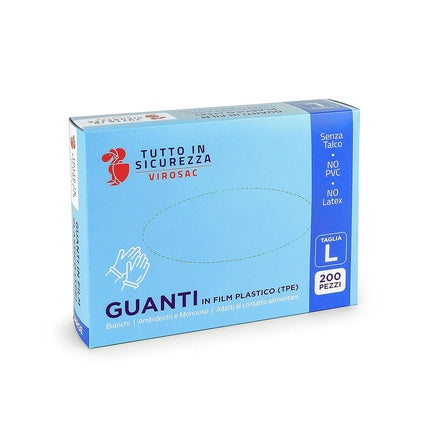 VIROSAC Disposable Gloves in Box of 200 TPE - Size L