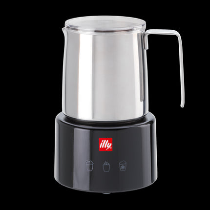 Illy Milk Frother Stainless Steel Black By Piero Lissoni