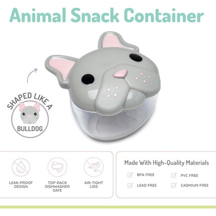 Melii 10200 French Bulldog Snack Storage Container Plastic