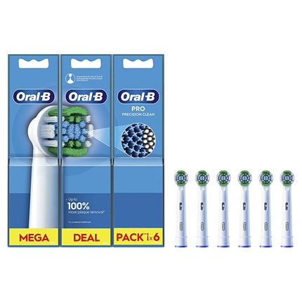 Oral B Precision Clean Eb20 Replacement Brush Heads 6 Pieces