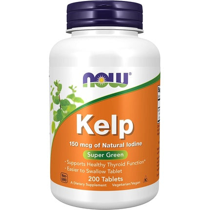 NOW Kelp Natural Iodine Supplement 150mcg - Super Green 200 Tablets