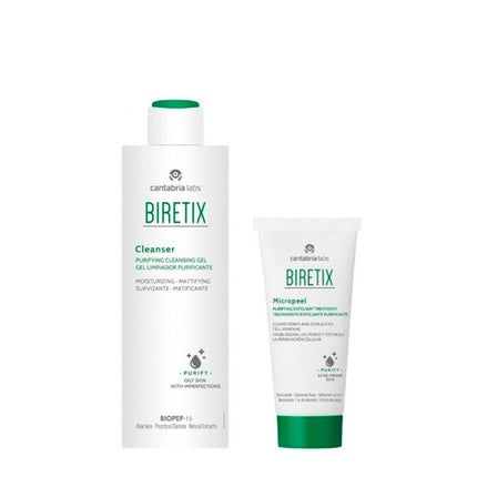 Biretix Cleanser Cleansing Gel 200ml + Micropeel Exfoliating Treatment 50ml Pack