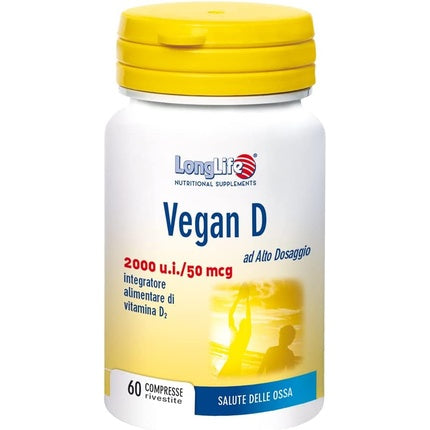 LongLife Vegan D 2,000 IU/50 mcg Bone Health Supplement 60 Tablets