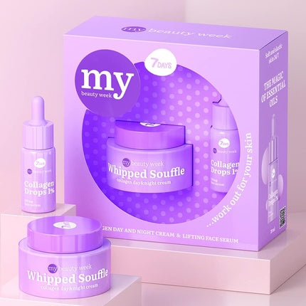 7Days Skincare Set with Anti-Age Face Cream and Collagen Serum - Korean Skincare Gift Set for Women