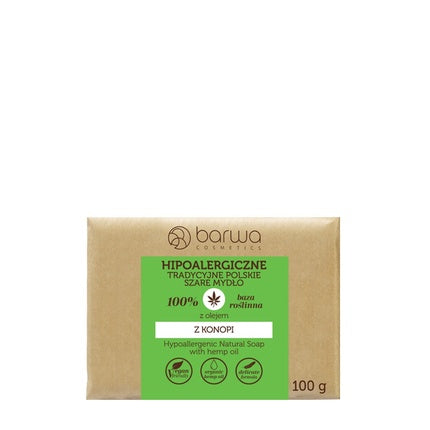 Barwa Hypoallergenic Traditional Polish Gray Soap Bar With Hemp Oil 100g