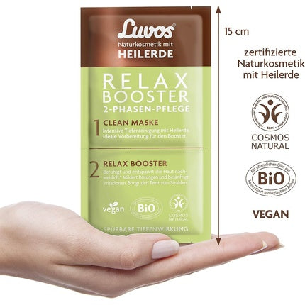 Luvos Wellness and Beauty Relax-Booster Cleansing Mask Face with Instant Effect 1 Sachet of 2 + 7.5ml