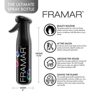 Framar Premium Hair Spray Bottle Fine Mist Continuous Spray Bottle Black