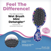 WetBrush Mini Happy Hair UltraSoft Bristles Travel Perfect Brush for All Hairtypes Fantasy Blue Pink Black 1 Count