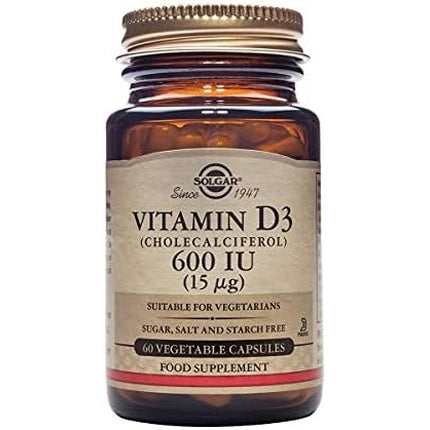 Solgar Vitamin D3 600 IU Vegetable Capsules 60 Count