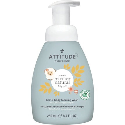 Attitude Sensitive Skin Baby Natural Hair and Body Foaming Wash