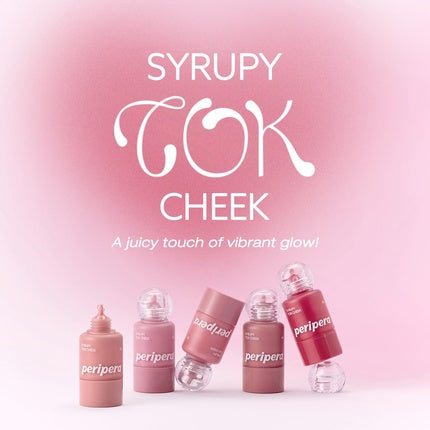 Peripera Syrupy Tok Cheek 5 Colors Liquid Blush Dewy Finish and Hydration