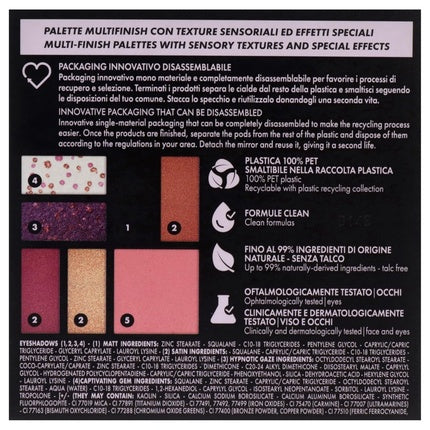 Pupa Rock Cosmetic Bag 004 Black Face and Eye Palette with Mirror 8g