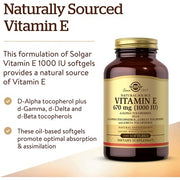 Solgar Natural Source Vitamin E 671mg Softgels - Supports Immune System and Protects Cells from Oxidative Stress