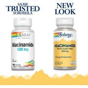 Solaray Niacinamide 500mg Vitamin B3 for Energy Metabolism, Circulation, and Nerve Health