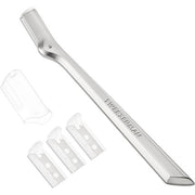 Tweezerman Eyebrow Razor Stainless Steel with 3 Replacement Blades and Safety Cap