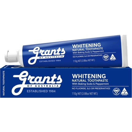 Grants Whitening Toothpaste with Baking Soda and Peppermint - Natural Fluoride