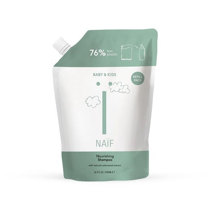 Naïf Nourishing Shampoo for Baby & Kids Refill Pack - No Microplastics or Mineral Oil 500ml