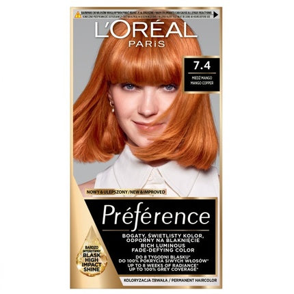 L'Oreal Feria Preference Hair Color 7.4 Copper Mango