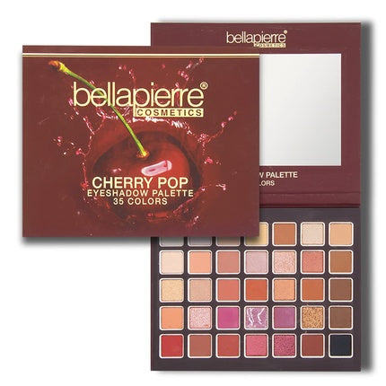 Bellapierre Cherry Pop Eyeshadow Makeup Palette 35 Colorful Shades - Non-Toxic, Paraben Free, Vegan and Cruelty Free
