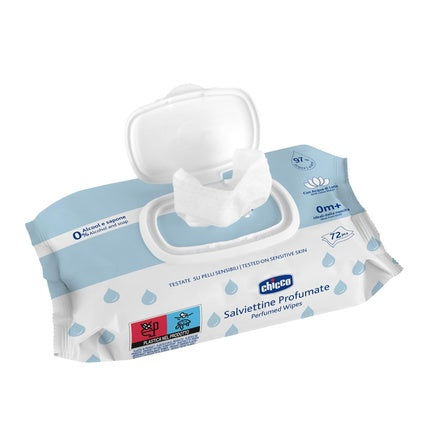 Chicco Newborn Baby Multipurpose Cleaning Wipes with Plaquette Alcohol-Free Perfumed Suitable for Sensitive Skin