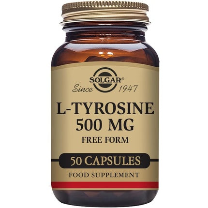 Solgar L-Tyrosine 500mg Amino Acid Blood and Nervous System Tissues Vegan 50 Vegetable Capsules