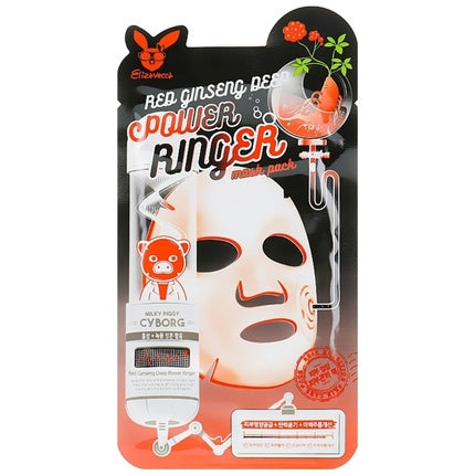 Elizavecca Red Ginseng Deep Power Ringer Mask Pack 23 Ml - Nourishing Sheet Mask