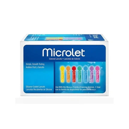 Bayer Microlet 25 Lancing Device Lancets Colored