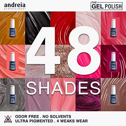 Andreia Professional The Gel Polish Solvent and Odor Free Gel Colour G37 Gold Glitter Shades of Pink