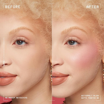 NYX PROFESSIONAL MAKEUP Buttermelt Powder Blush Fade and Transfer-Resistant Blush Vegan Formula Butta Together 02 0.17 Ounce